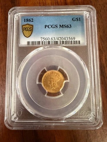 1862 1C Indian Head Cent - PCGS MS63 - Beautiful Example! Shiny!