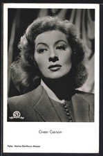 Schauspielerin Greer Garson im Blazer, Ansichtskarte 