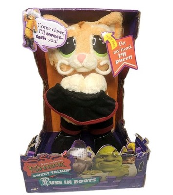 Dreamworks Shrek Sweet Talkin' Puss In Boots 14'' Plush In Box Interactive 2007 