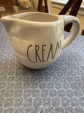 Rae Dunn Artisan Collection by Magenta - WHITE Ceramic  CREAM  Creamer, 3" Tall