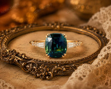 Lab Created Green Emerald Ring, Base Metal: B...