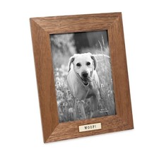 5x7 Wood Sentiments Dog Woof Picture Frame, Vertical Keepsake Photo Frame wi...