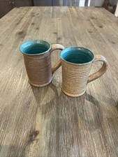 MCM Studio Stoneware Mara Smith Mugs Set 2 Vintage Cups