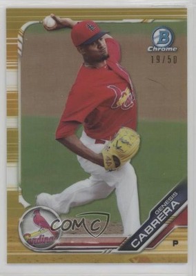 2019 Bowman Chrome Prospects Gold Refractor 19/50 Genesis Cabrera #BCP-187 7eo