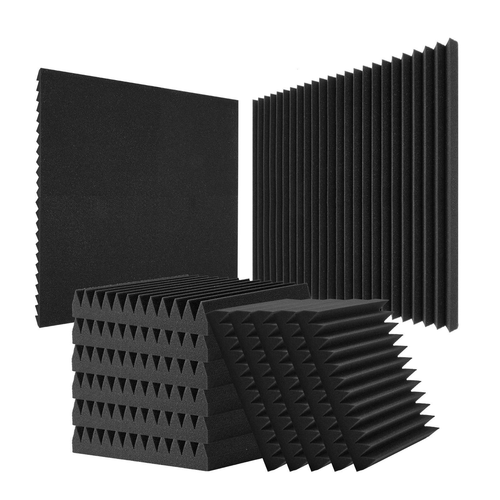 50 Pack Acoustic Foam Panels 12x12x2 Inch for Studio Walls & Ceiling Soundproofing