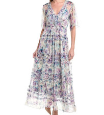 Johnny Was Glinda Silk Maxi Dress Floral Multi XS;NWT