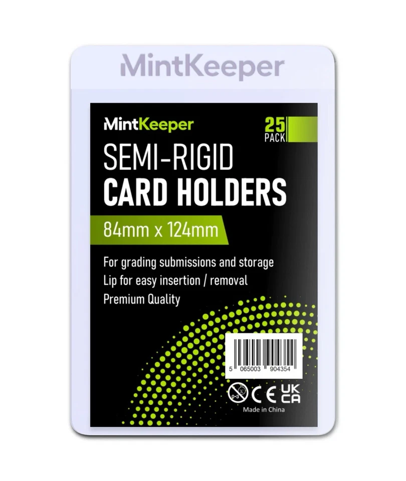 MINTKEEPER 25 Semi Rigid Card Holders Card Sleeves - Recommended Size - Pokemon PSA Grading