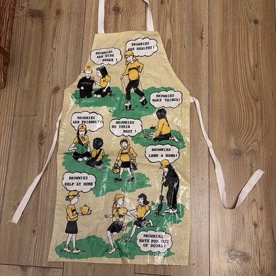 Vintage Girl Guides Brownies PVC Schürze Backen 85 cm