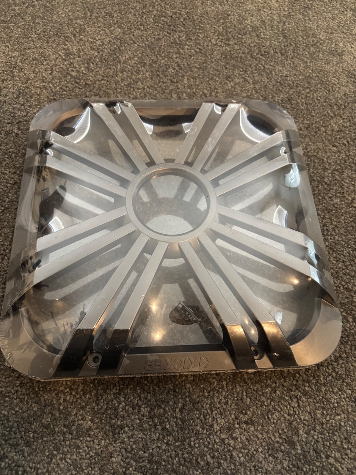 Kicker 12&rdquo; Square Subwoofer Grille &ndash; Charcoal (Fits 11S1