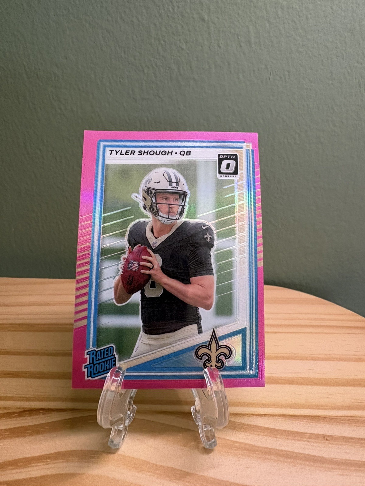 2025 Donruss Optic Tyler Shough Rated Rookie Pink Prizm Preview RC #304 Saints