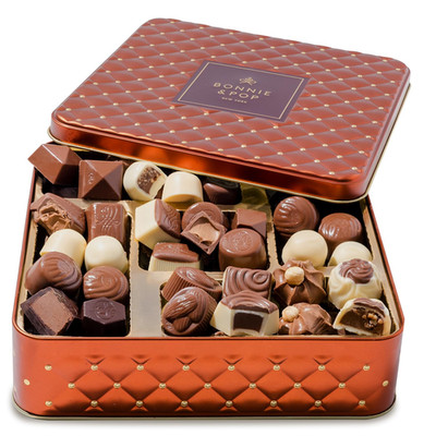 Chocolate Gift Basket  Holiday Candy Gift Box with Assorted Milk, Dark & White C