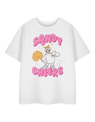 SpongeBob SquarePants Weiß Sandy Cheeks Kurzärmeliges T-Shirt Mädchen