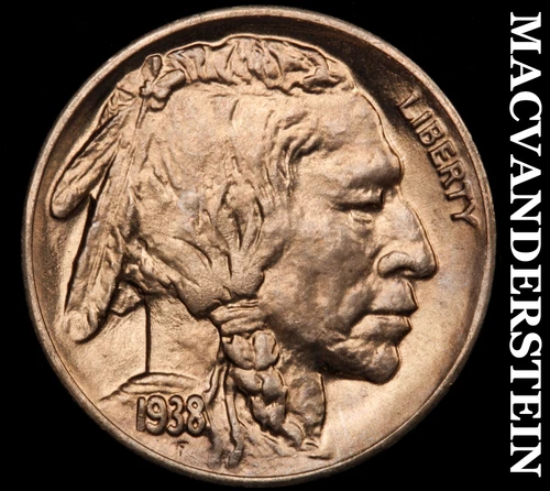1938-D Buffalo Nickel-Choice Gem BU +++++ Lustrous No Reserve #i2987