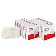 New  Staples Invisible Tape, 0.75" x 36 yds., 1" Core, 12 Rolls/Pack