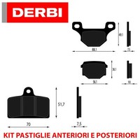 Satz BremsbelÄGe Vorne UND Hinten Derbi GPR 125 2010