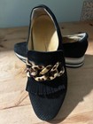 softwaves cadie platform loafers featuring a black suede distinctive chain accen — photo 2