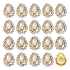 30pcs Sew on Rhinestone 10x14mm Tear Drop Crystal Rhinestone Champagne,