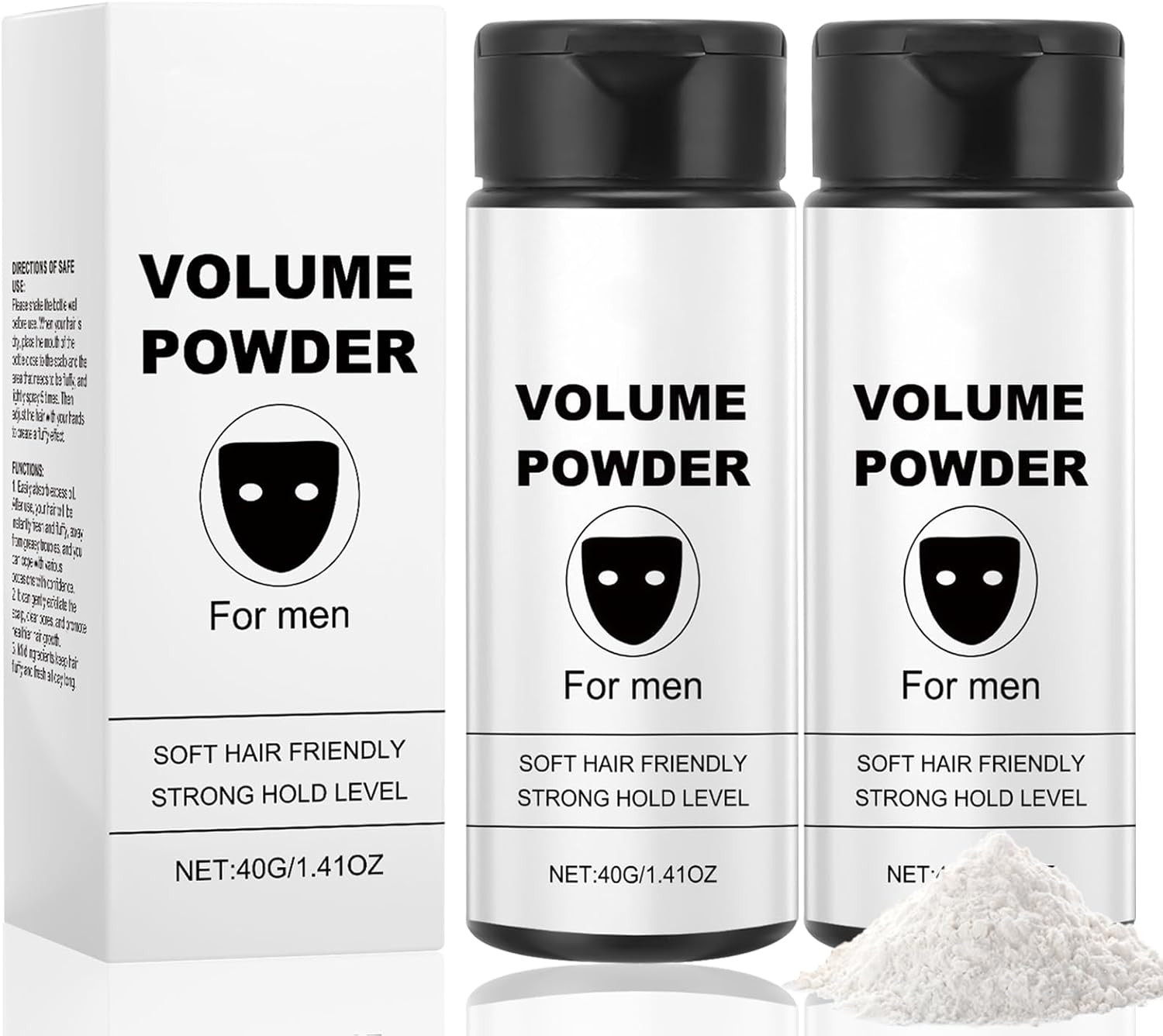 2Pcs Cera in Polvere per Capelli Uomo, Polvere Volumizzante Capelli, Texture Pow