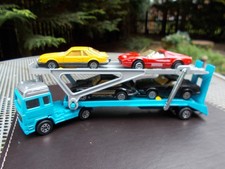 CORGI JUNIORS VOLVO CAR TRANSPORTER WITH FERRARI,PORSCHE,TRIUMPH TR7,FORD CARS