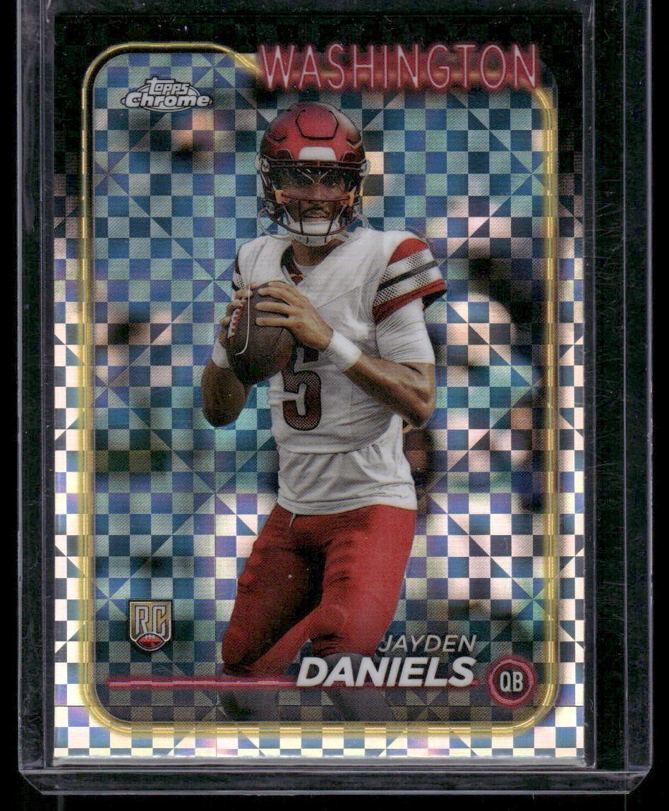2024 Topps Chrome Jayden Daniels Refractor X-Fractor Rookie RC #201 Commanders