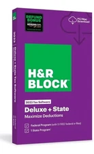 H & R Block Tax Software Deluxe and State 2024 PC/MAC Download 