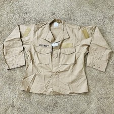 New US Navy Coat 2POC Two Piece Flame Resistant Uniform Coat Tan Large Short