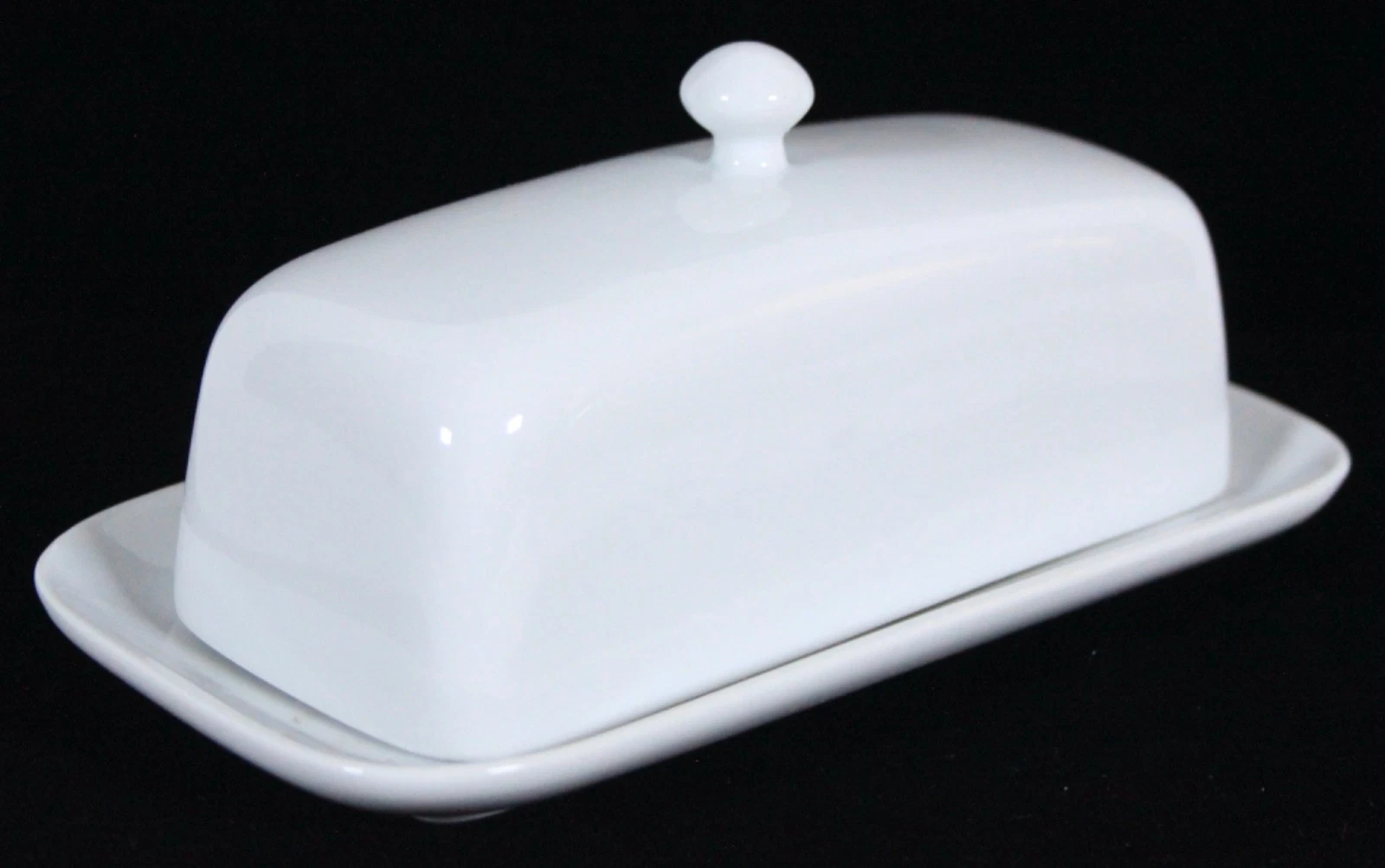 2009 BIA CORDON BLEU WHITE CERAMIC COVERED BUTTER DISH W/ KNOB 3 1/4" TALL NEW