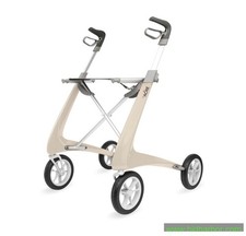 byACRE Carbon Ultralight Rollator Walker with Organizer Bag   Wide Track Oyster