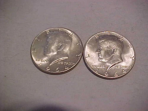 1964-P & 1964-D  Kennedy 90% Silver Half Dollar's IN AU ? #2