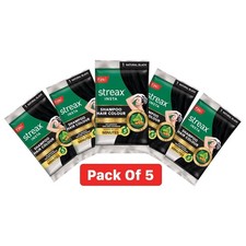 Pack of 5 Streax Insta Shampoo Hair Colour for Women and Men, Natural Black
