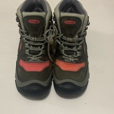 KEEN Ridge Flex Mid Waterproof Hiking Boot Lace Up Gray Pink Black Size 8.5