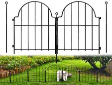 Decorative Garden Fence, 17 in H x 27.5 ft L Arched Rustproof Metal No Dig ...