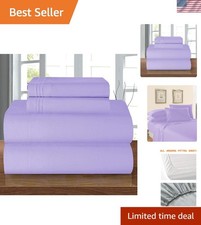Luxury 1500 Hotel Quality Microfiber 4-Piece Sheet Set - Wrinkle Resistant, ...