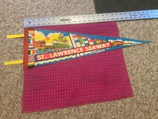 VINTAGE St. SAINT LAWRENCE SEAWAY Pennant MASSENA New York NY - Fast Shipper