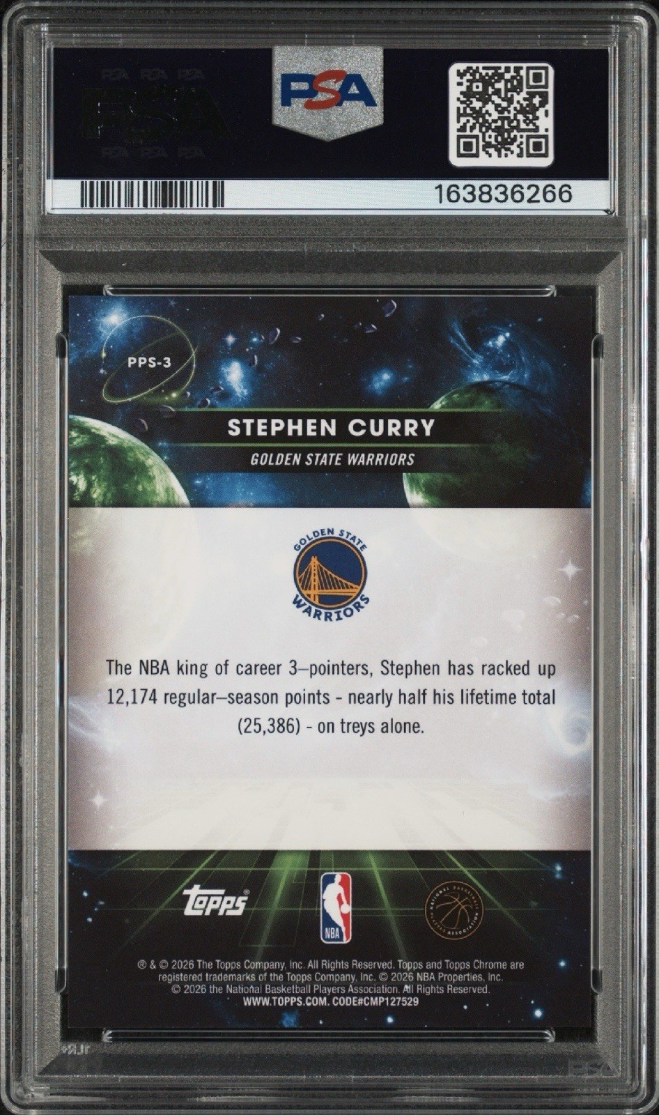 2025-26 Topps Cosmic Chrome - Planetary Pursuit Stephen Curry #PPS-3 Sun view 2