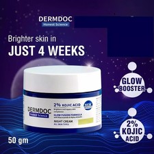 DermDoc 2% Kojic Acid Night Cream (50gm) Glow Fusion Formula Best Skin Care