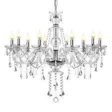 Modern Crystal Chandelier 10-Light Pendant Lighting Fixture Bedroom Ceiling Lamp