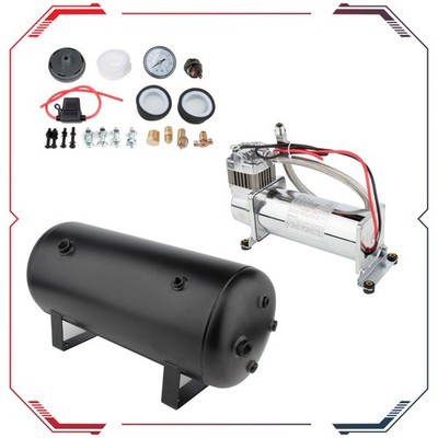 With 5 Gal Tank Onboard Air Compressor Air Horn Compressor System 200psi Off