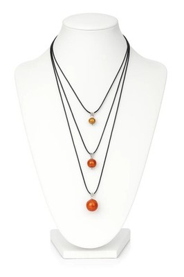 Natural Harmony Baltic Amber Bead Necklace 70cm Honey Cognac 925 Silver Cord