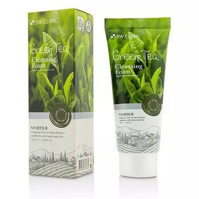 3W Clinic Green Tea Cleansing Foam 100ml. Keep Your Skin Soft and Moisturized