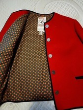 Vintage Boos Red Wool Jacket Size Large Women's unique buffalo nickels