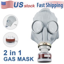 Full Gray Face Gas Mask Painting Spraying Respirator with Filter Box Facepiece