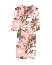 Dolce & Gabbana Painted Flowers Print Knee Length Dress In  Polyester Wom Size