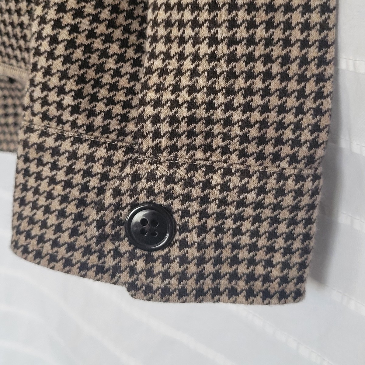 Todd Snyder Wool Blend Houndstooth Zip Deck Jacket in Desert Beige