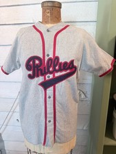Vintage 1960s Phillies Empire Sporting Goods Cotton Flannel Jersey Union Made L