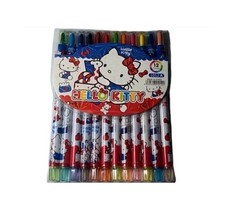 New Sanrio Hello Kitty  Friends 12 Rotating Crayons  Storage Pouch