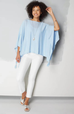 #ad J.Jill Essential Cotton Stretch Pants Womens 16 White Pull On Ankle Elastic $29.95