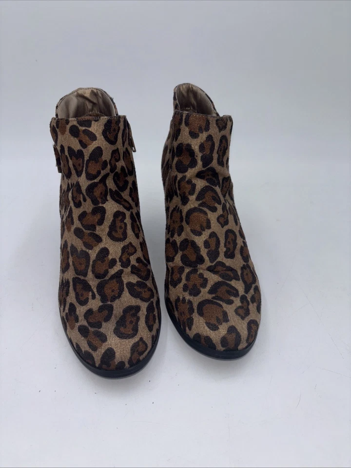 Botines Style and Co Para Mujer 8 Marrón Animal Estampado Leopardo Imitación Gamuza Tacón Bloque Foto 2 de 4