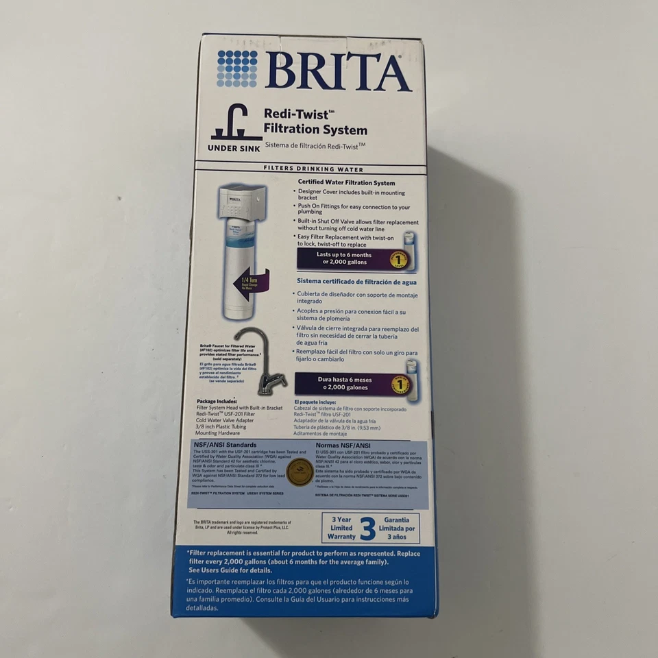 BRITA Redi-Twist Under Sink Drinking Water Filtration System Model USS-301 - NEW - Image 4 of 4