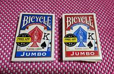 Bicycle Jumbo Index Playing Cards 2 Decks Red & Blue Air-Cushion Made in USA